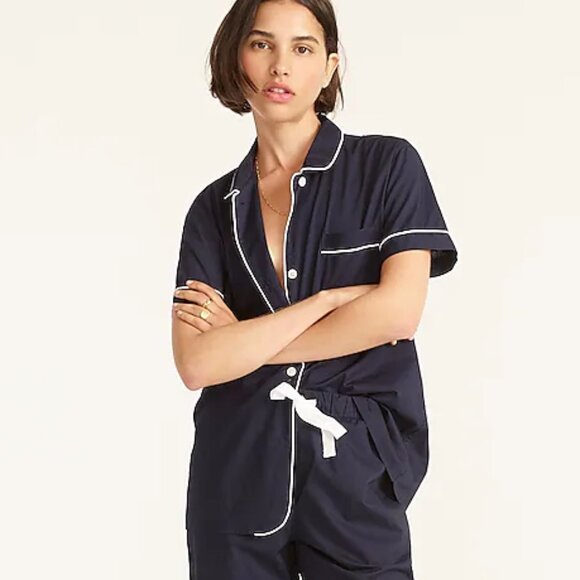 J. Crew Women's Classic Top pajama Small Navy - Picture 1 of 7